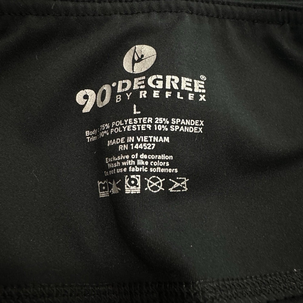 90 Degree Black Cropped Leggings Side Pockets Stretch Women's Large - Picture 6 of 8